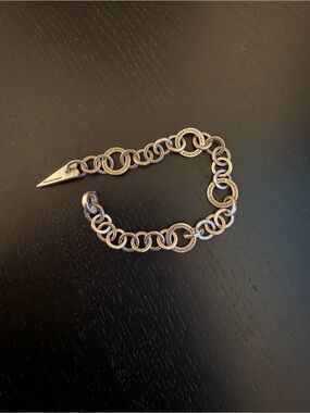 Pianegonda Vintage Logo Link Chain Silver Bracelet